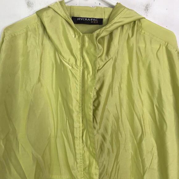 Mycra PAC Raincoat Womens S M Slicky Hooded Packable Lime Full Zip Pockets - Picture 2 of 12